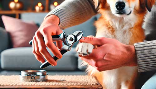 como debo cogerle la pata al perro para cortarle la uña