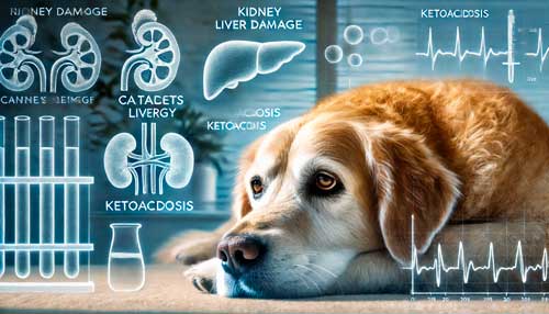 Complicaciones de la diabetes en perros.
