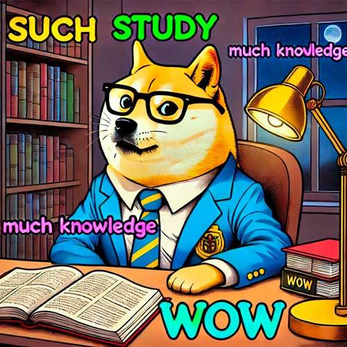 doge haciendo tareas
