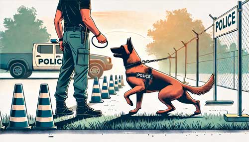 perro policia entrena