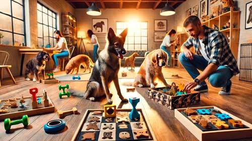 perros jugando