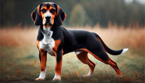 Sabueso serbio tricolor aspecto