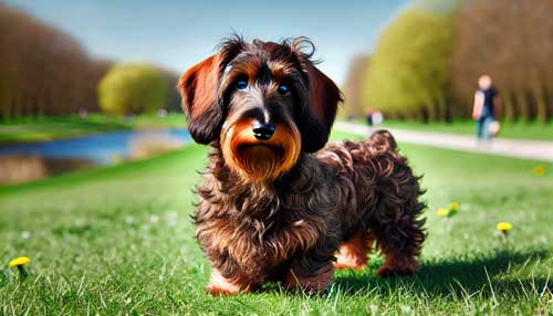 Teckel de pelo duro (Dachshund de pelo de alambre) aspecto